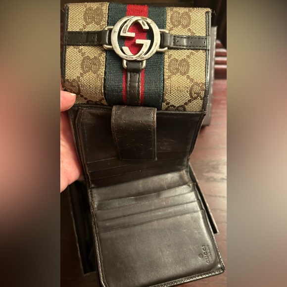 Vtg Gucci GG Ophida Trifold Wallet - Picture 8 of 16